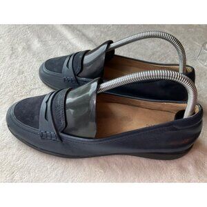 Naturalizer Women Sz 7.5  Finley Navy Leather Loafers Comfort Minimalist*Read